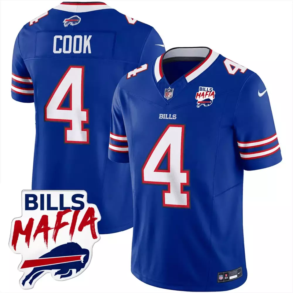 James Cook Buffalo Bills Men's Royal Blue Jersey | Buffalo Bills Mafia Patch Limited Edition | Game Day Fan Gear | For Men, Women & Youth