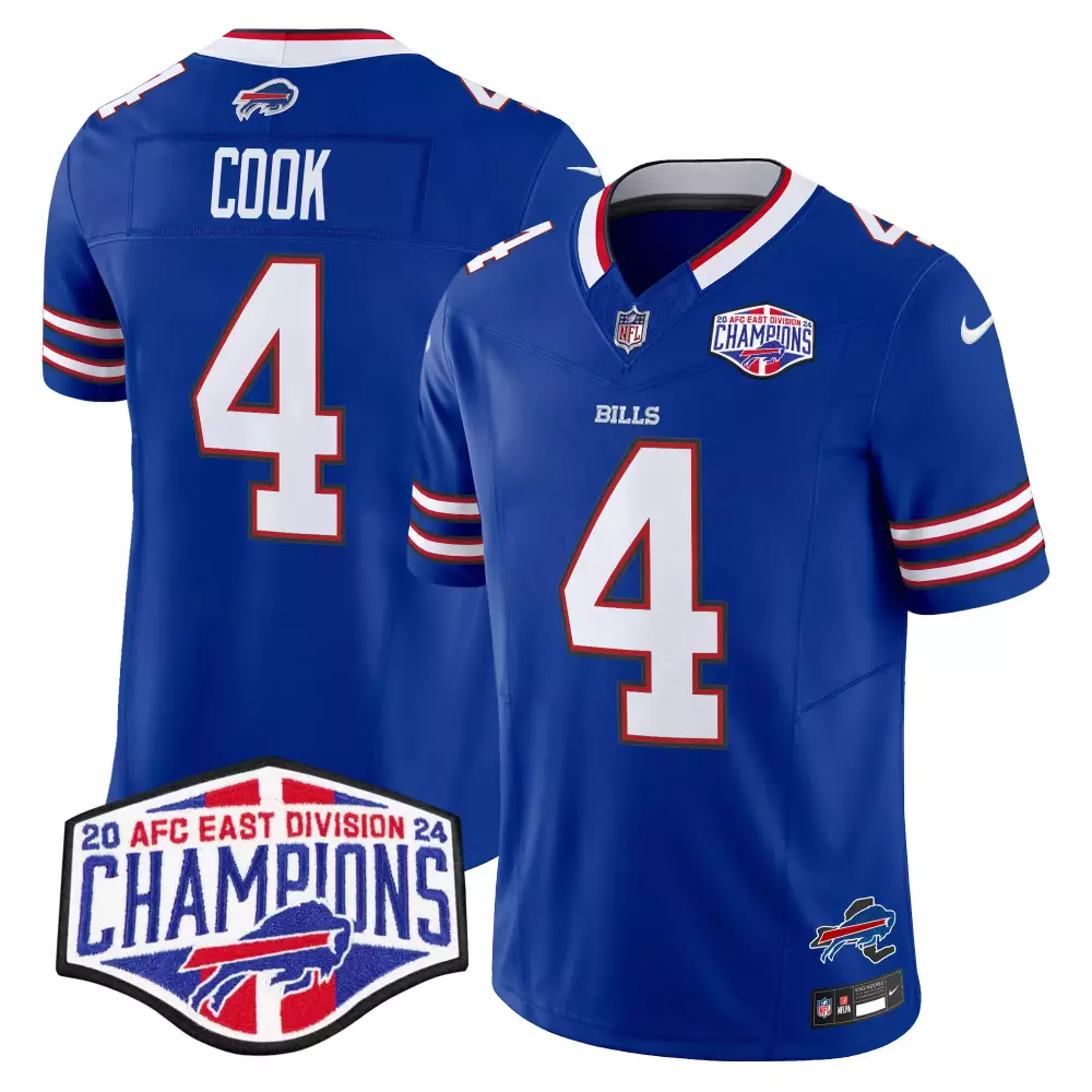 james cook royal mens buffalo bills 2023 afc east champions patch vapor jersey all stitched