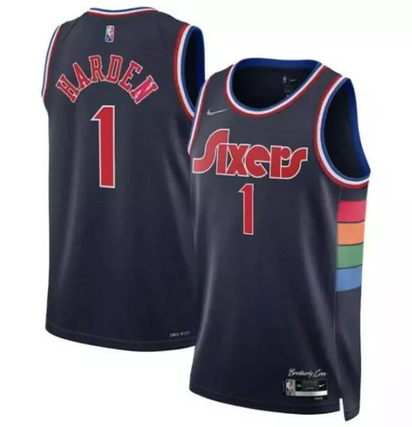 james harden black limited mens philadelphia 76ers black limited black gold jersey all stitched