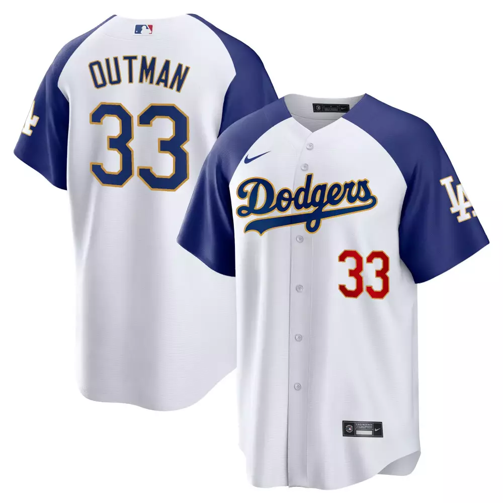 james outman alternate royal womens los angeles dodgers world series champions patch gold trim jersey all stitched