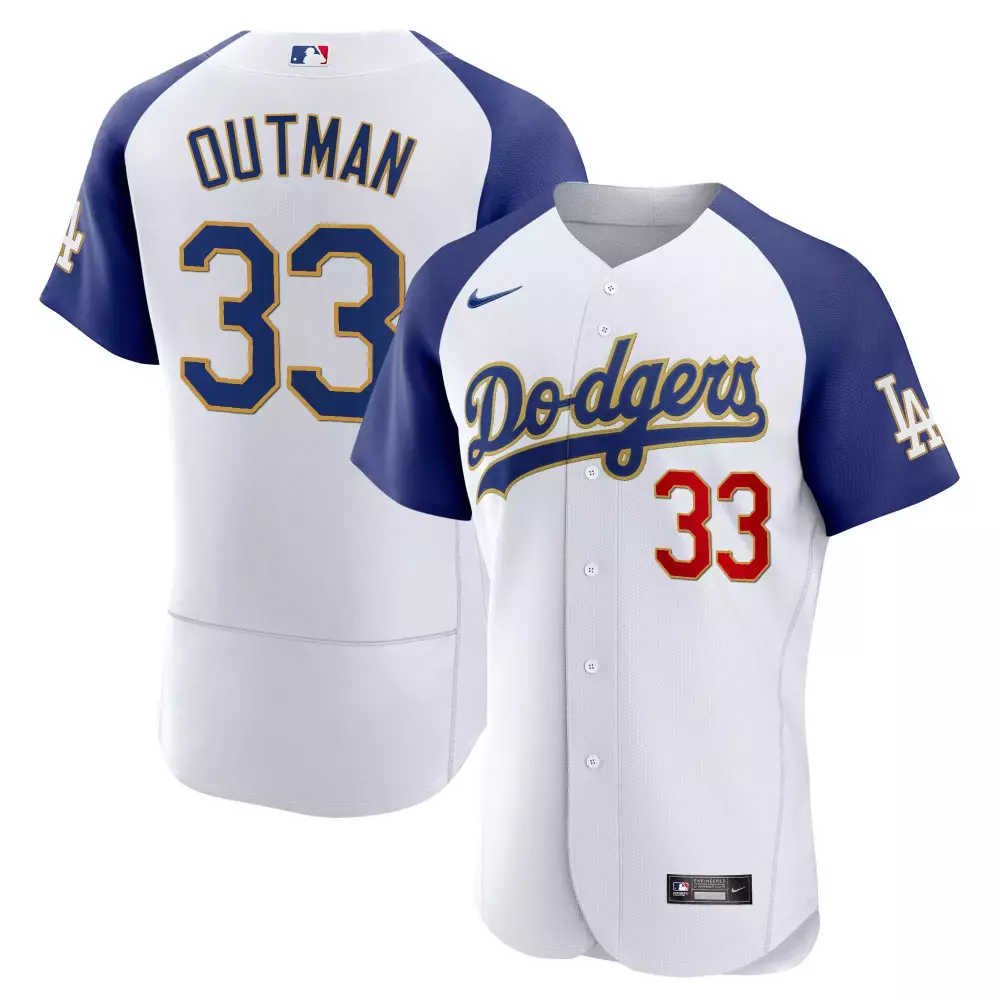 james outman alternate royal womens los angeles dodgers world series champions patch gold trim jersey all stitched