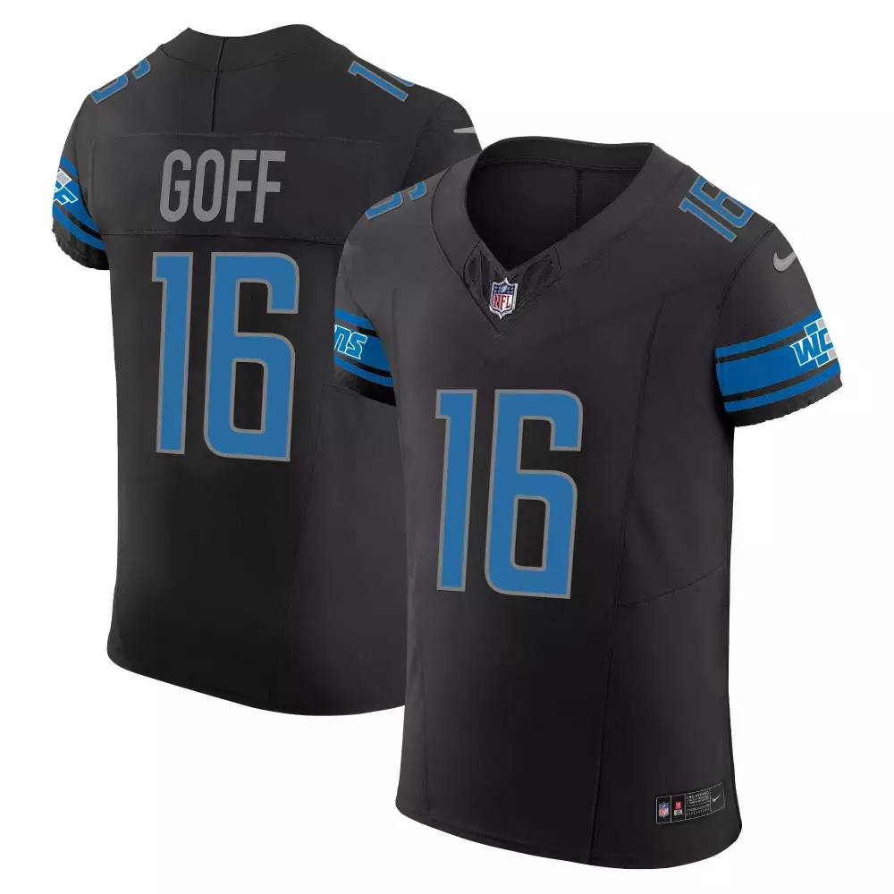 jared goff black mens detroit lions throwback 90th year patch vapor limited jersey all stitched