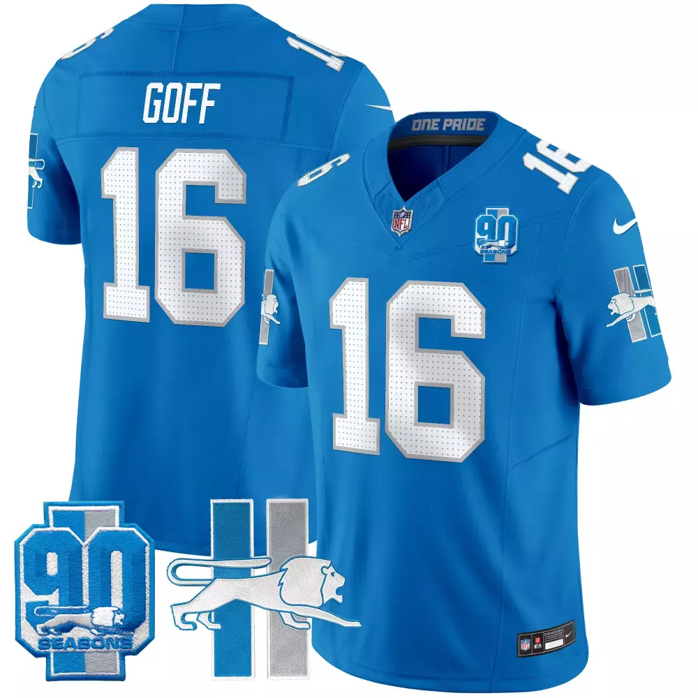 Jared Goff Lions 1946 Throwback Blue Vapor Limited Jersey | Stitched Game Gear | For Men, Women & Youth