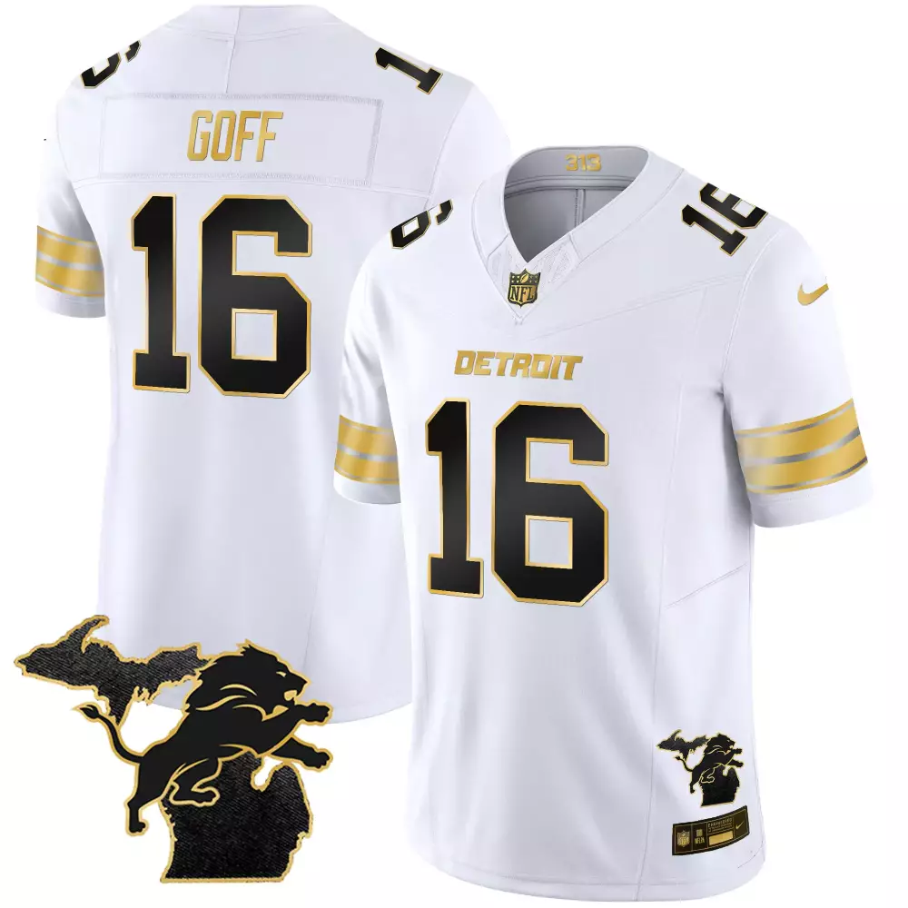 Jared Goff 2024 Michigan 90th Year Patch Vapor Jersey | Gray Stitched Fan Gear | For Men, Women & Youth