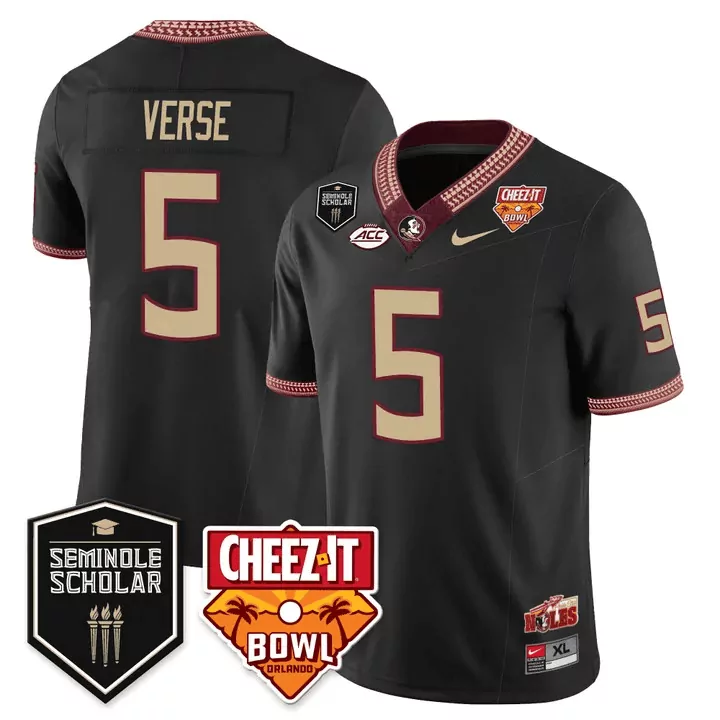 jared verse black mens florida state seminoles cheez it bowl patch vapor limited jersey all stitched