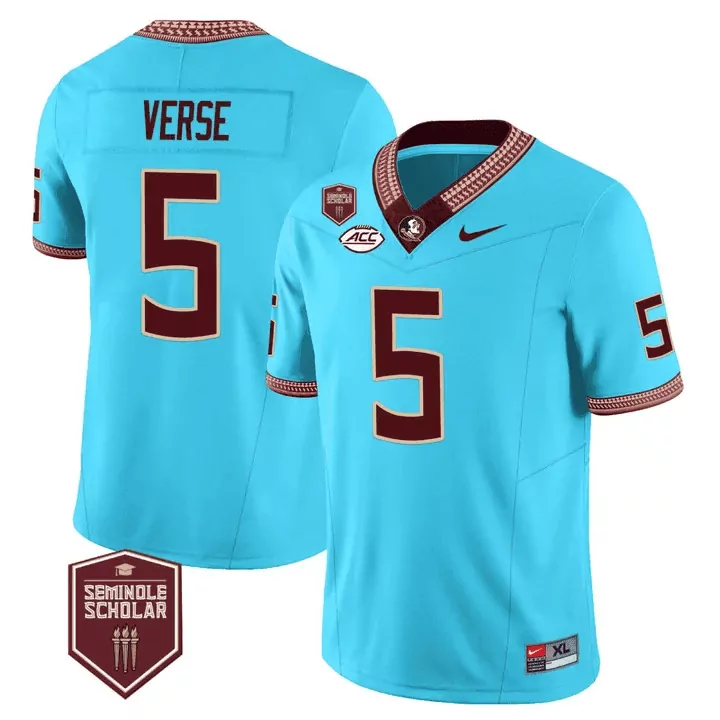 jared verse turquoise mens florida state seminoles seminole heritage scholar patch vapor limited jersey all stitched