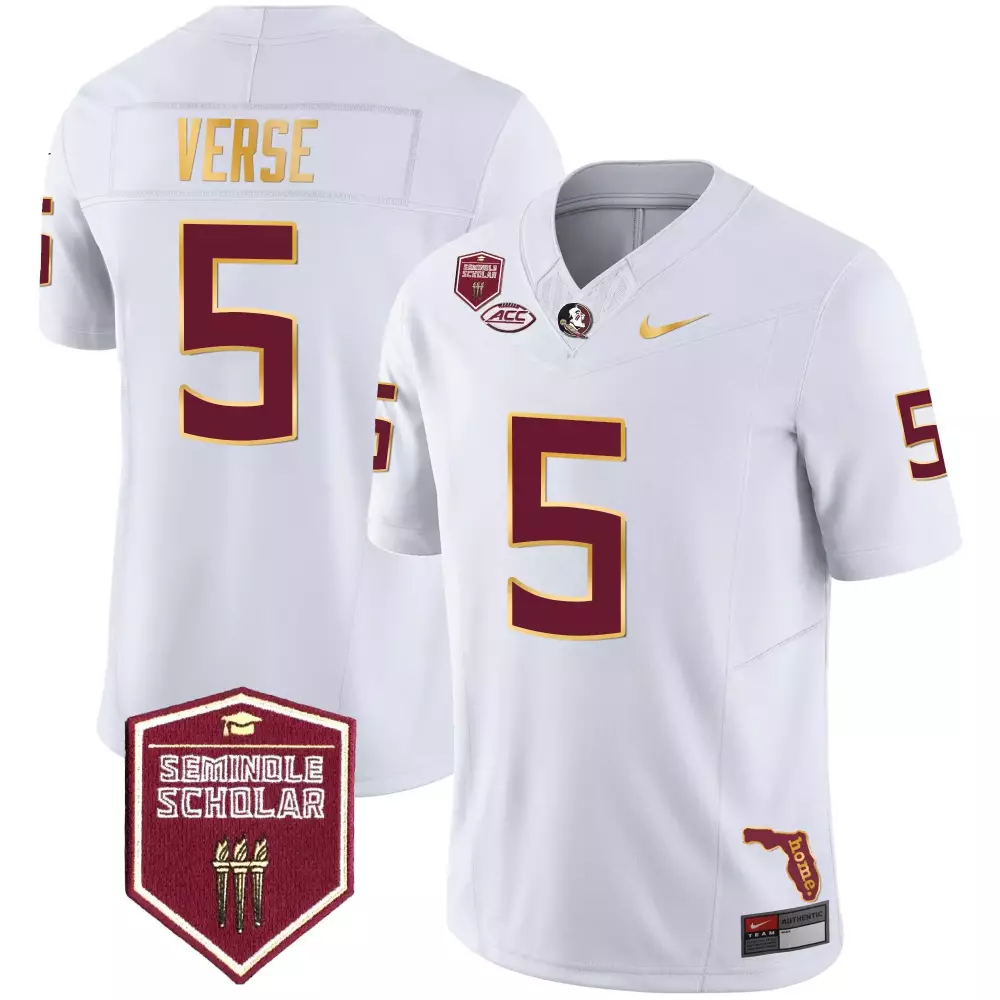 jared verse white mens florida state seminoles gold trim vapor jersey all stitched