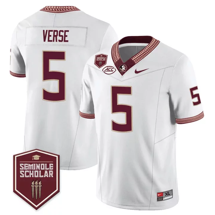 jared verse white mens florida state seminoles gold trim vapor jersey all stitched