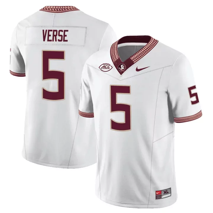 jared verse white mens florida state seminoles gold trim vapor jersey all stitched