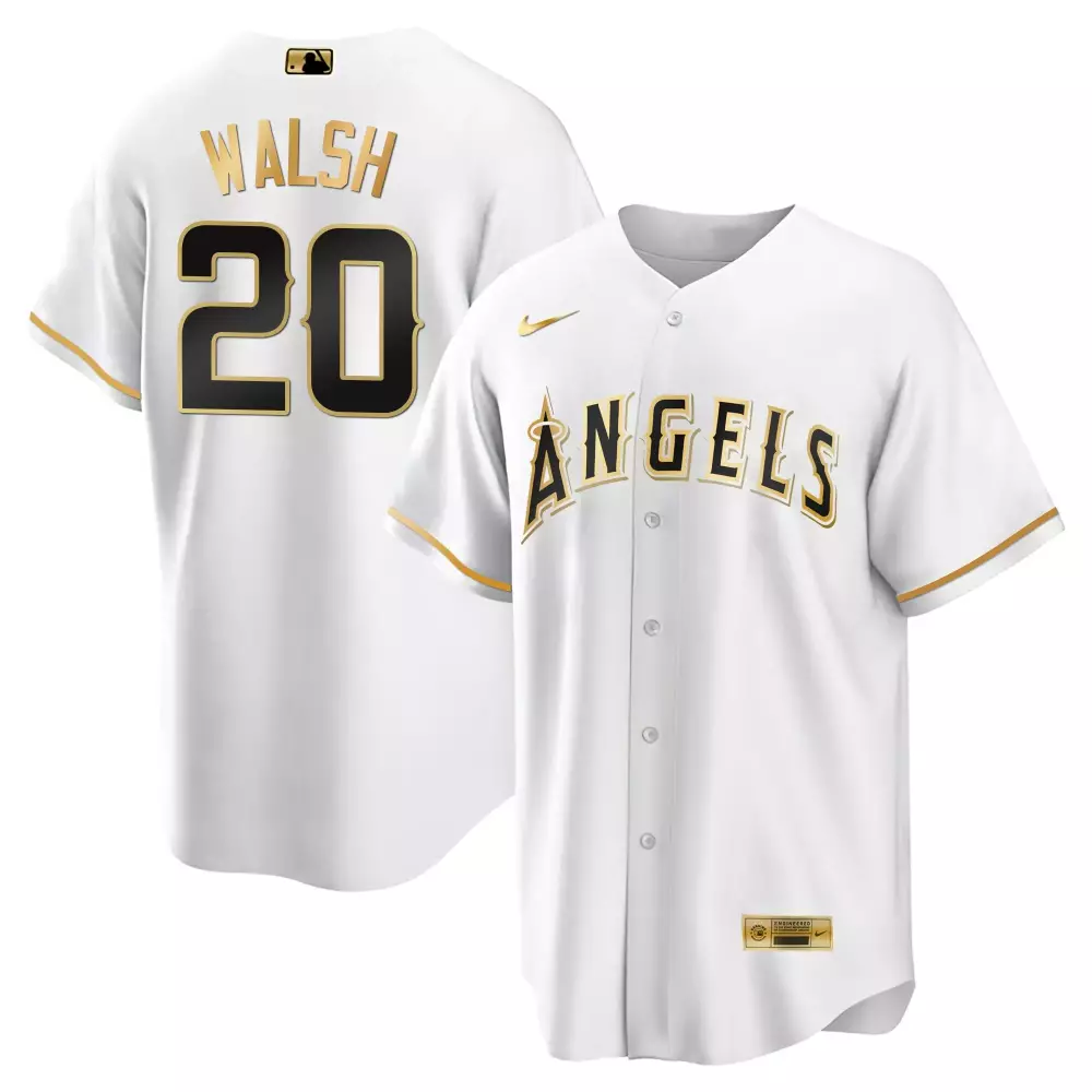 jared walsh cool red gold mens los angeles angels cool base gold jersey all stitched