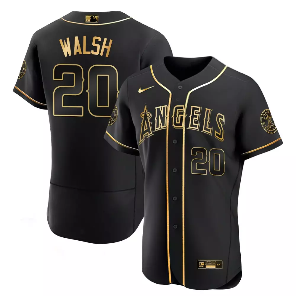 jared walsh cool red gold mens los angeles angels cool base gold jersey all stitched