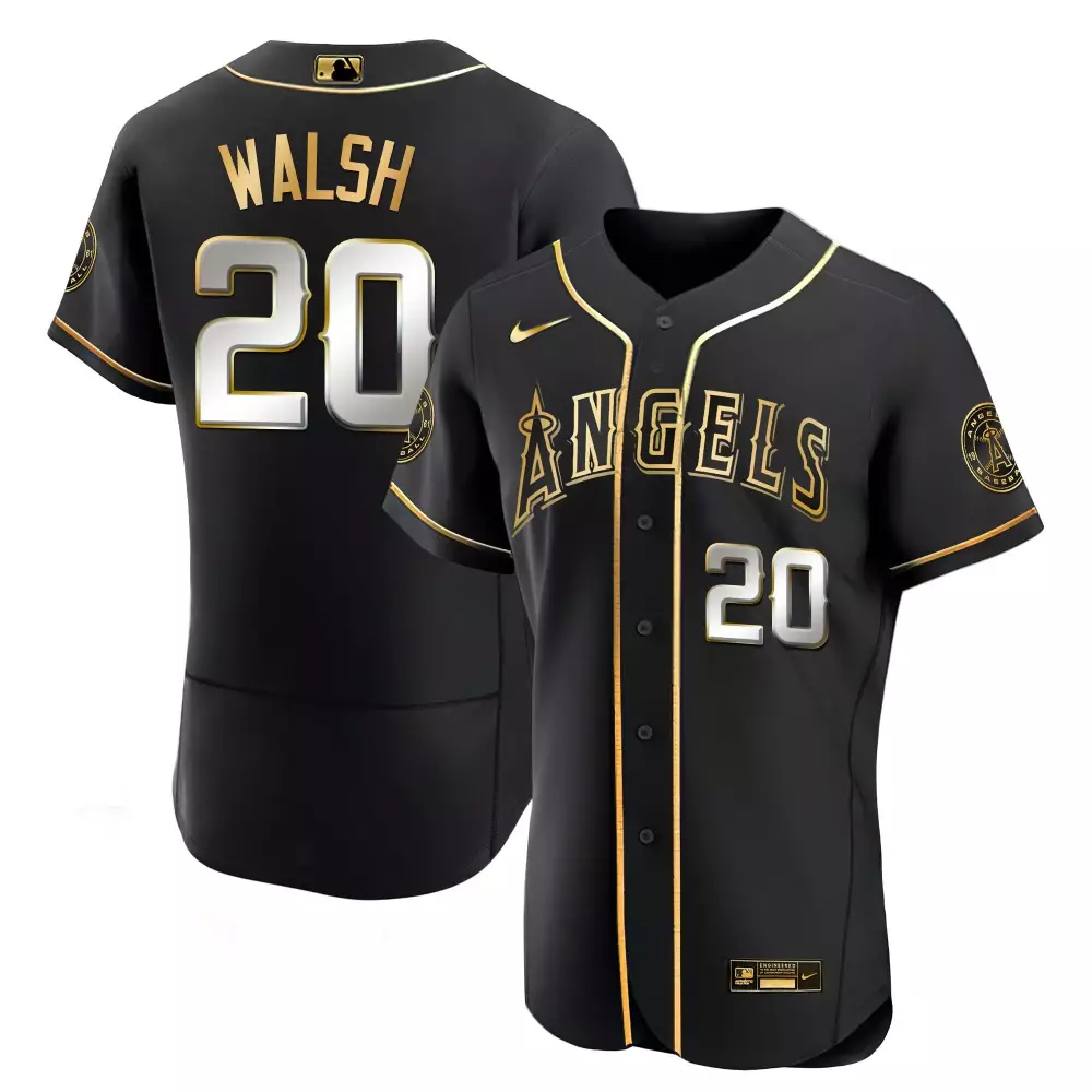 jared walsh cool red gold mens los angeles angels cool base gold jersey all stitched