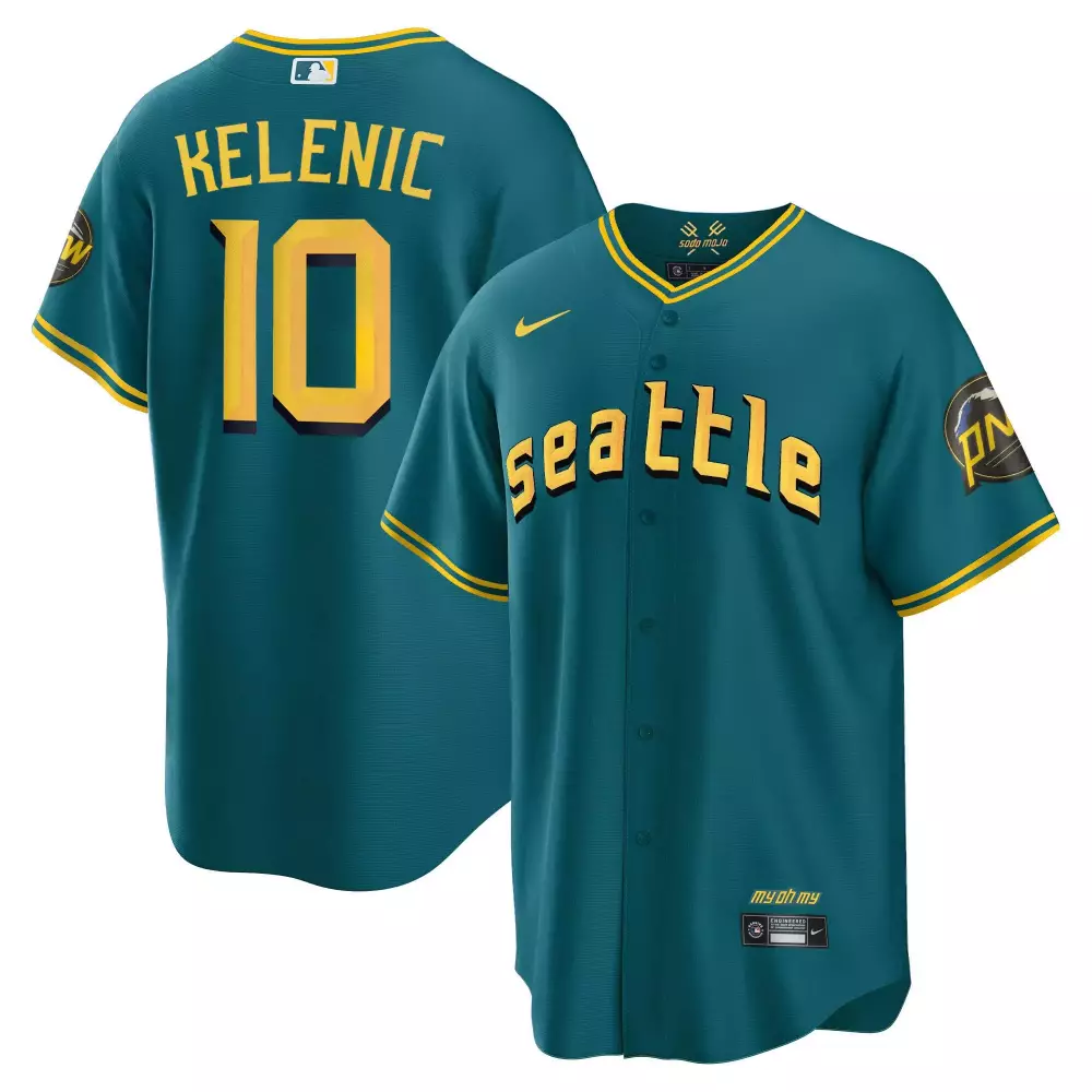 jarred kelenic aqua mens seattle mariners city connect cool base jersey all stitched
