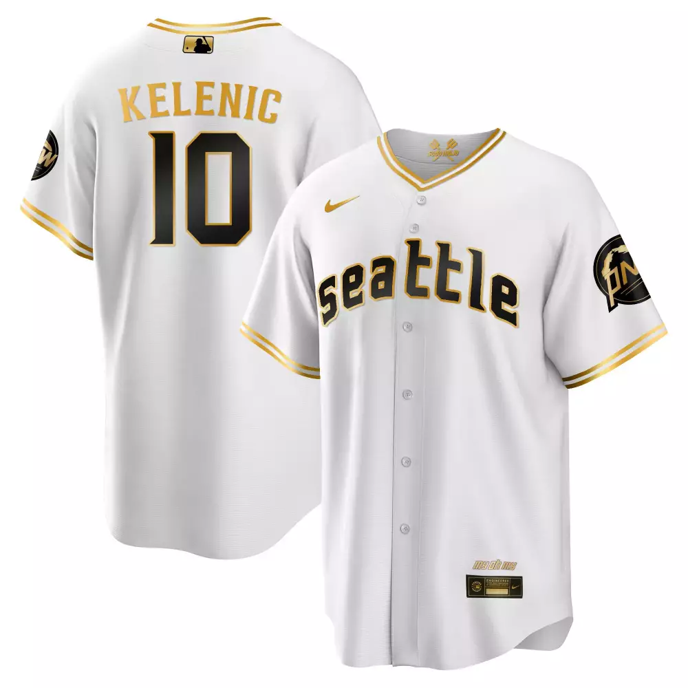 jarred kelenic cool royal mens seattle mariners 2023 city connect gold fan made jersey all stitched
