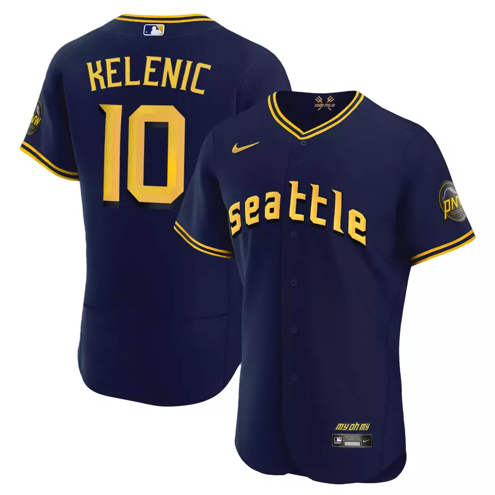 jarred kelenic flex navy mens seattle mariners 2023 city connect collection jersey all stitched