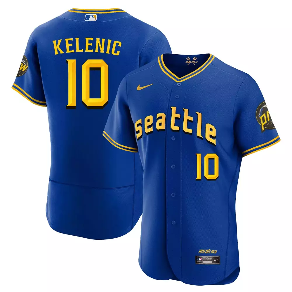 jarred kelenic flex navy mens seattle mariners 2023 city connect collection jersey all stitched