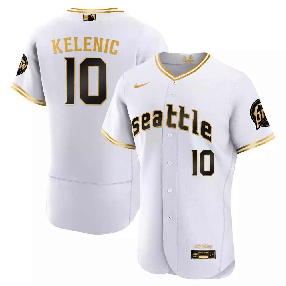 jarred kelenic flex royal mens seattle mariners 2023 city connect gold jersey all stitched