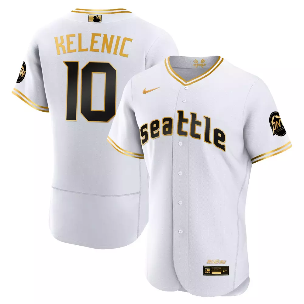 jarred kelenic flex royal mens seattle mariners 2023 city connect gold jersey all stitched