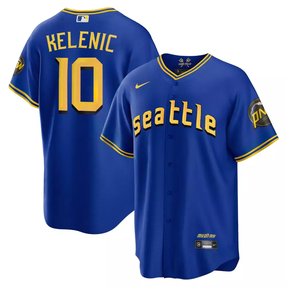jarred kelenic navy womens seattle mariners 2023 city connect fan made jersey all stitched