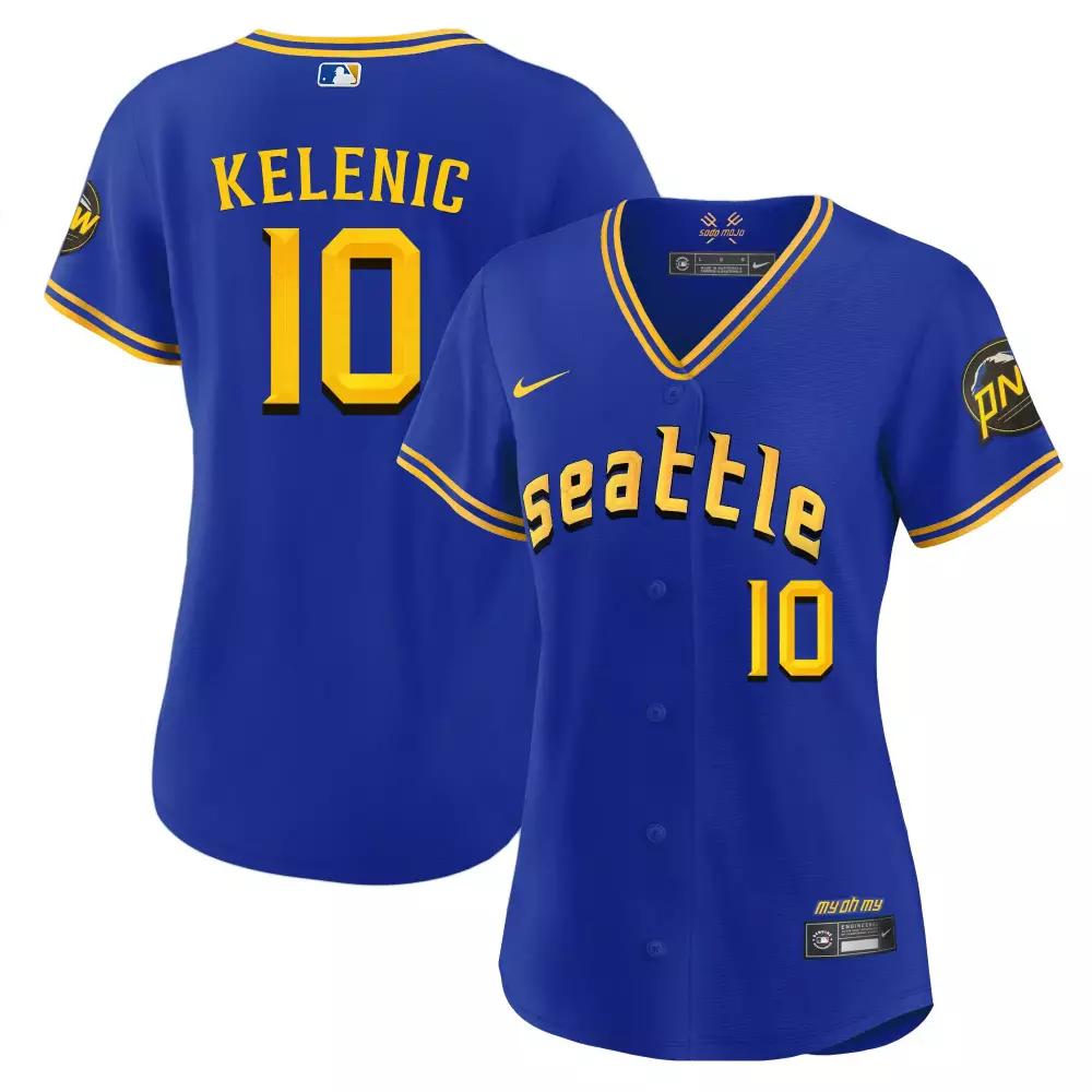 jarred kelenic navy womens seattle mariners 2023 city connect fan made jersey all stitched