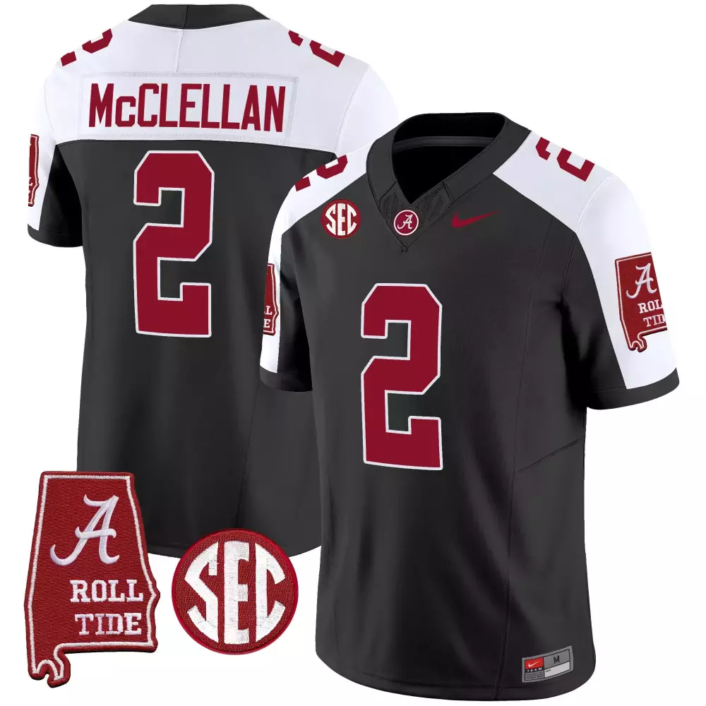 jase mcclellan black alternate mens alabama crimson tide vapor limited jersey v3 alabama map all stitched