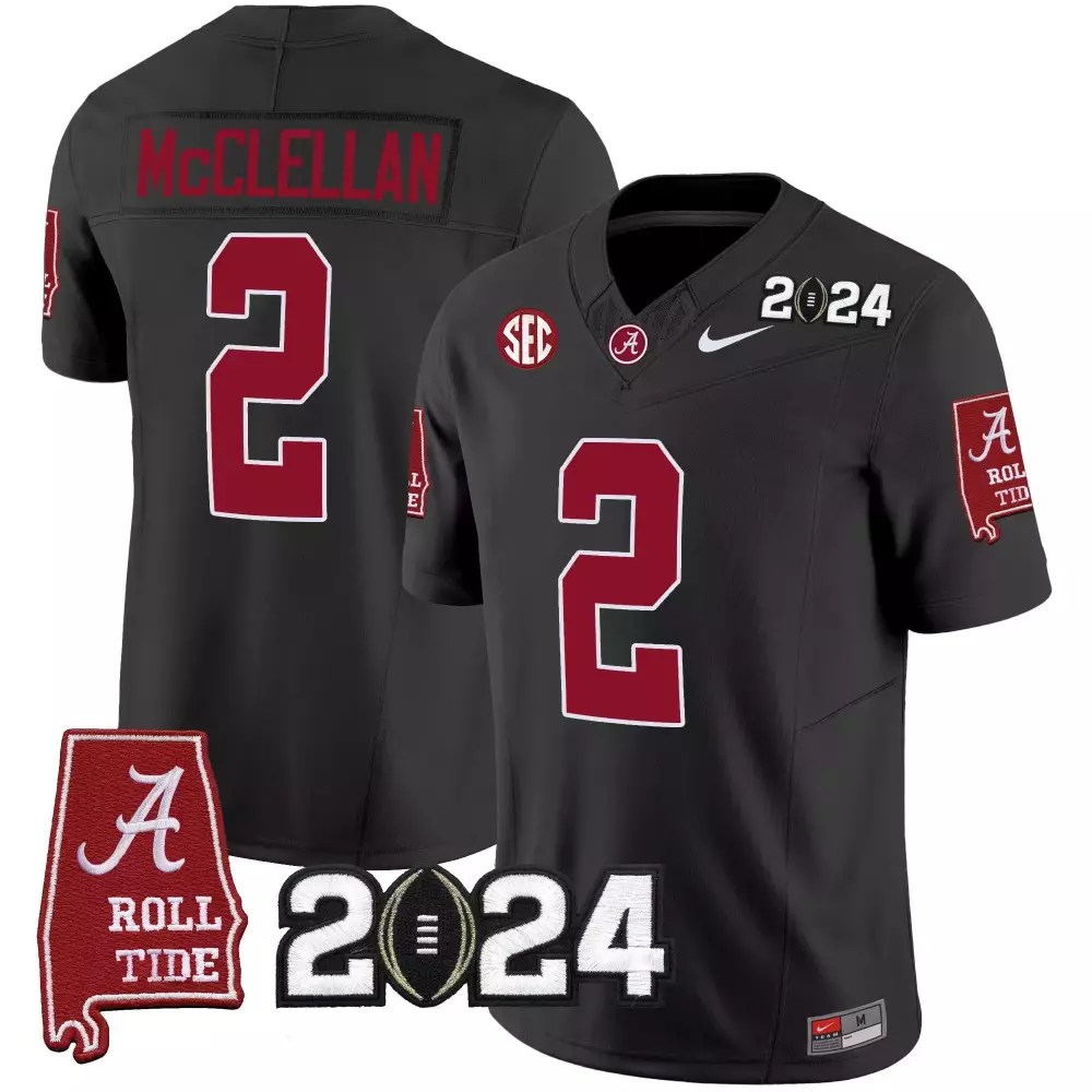 jase mcclellan black mens alabama crimson tide 2024 vapor limited jersey all stitched