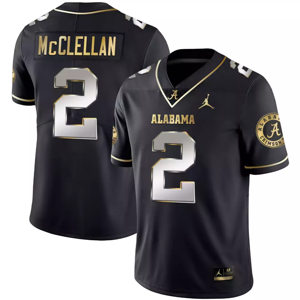 jase mcclellan men alabama crimson tide black gold vapor jersey all stitched
