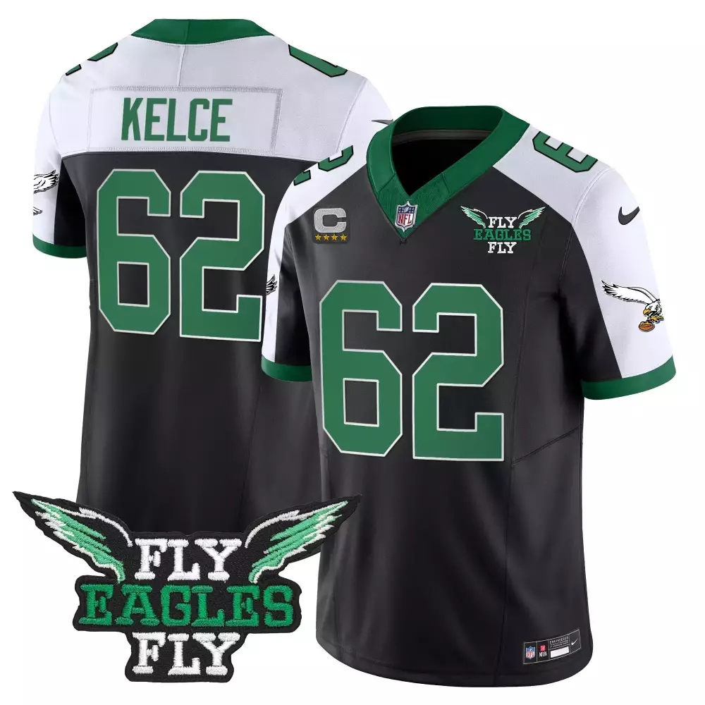 Jason Kelce Eagles Arch Smoke Kelly Green Vapor Jersey | Stitched Fan Gear | For Men, Women & Youth