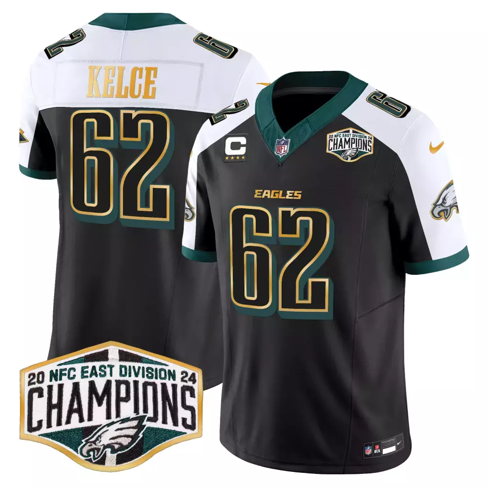 Jason Kelce Eagles 2024 NFC East Champions Vapor Jersey | Kelly Green Limited Edition | For Men, Women & Youth