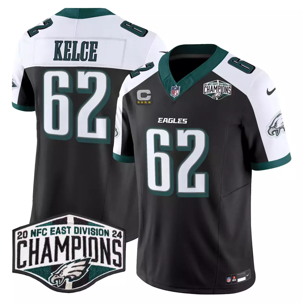 Jason Kelce Eagles 2024 NFC East Champions Vapor Jersey | Kelly Green Limited Edition | For Men, Women & Youth