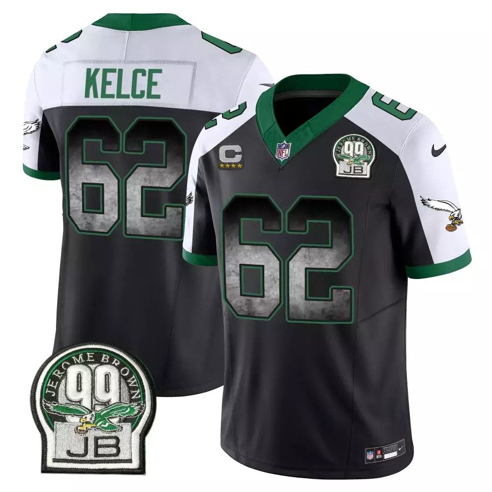 Jason Kelce Eagles Arch Smoke Kelly Green Vapor Jersey | Stitched Fan Gear | For Men, Women & Youth
