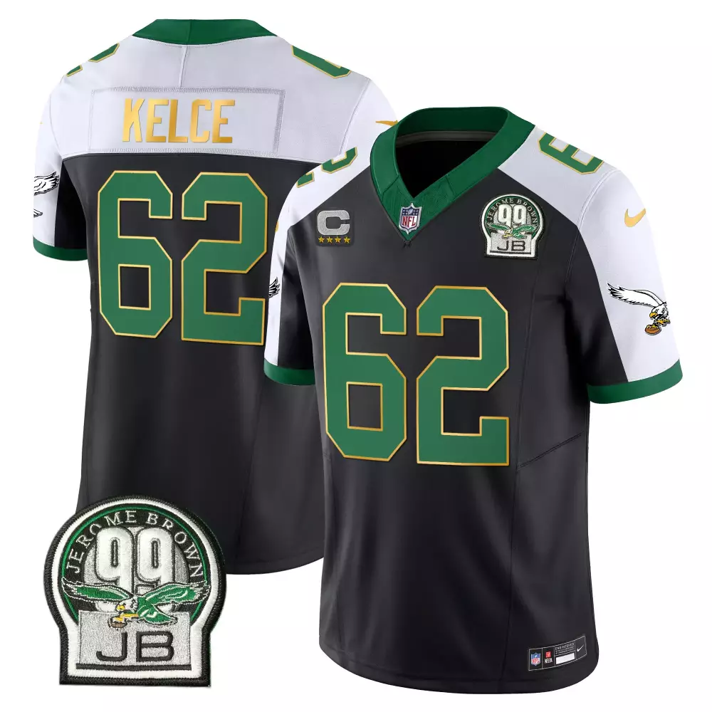 Jason Kelce Eagles Arch Smoke Kelly Green Vapor Jersey | Stitched Fan Gear | For Men, Women & Youth