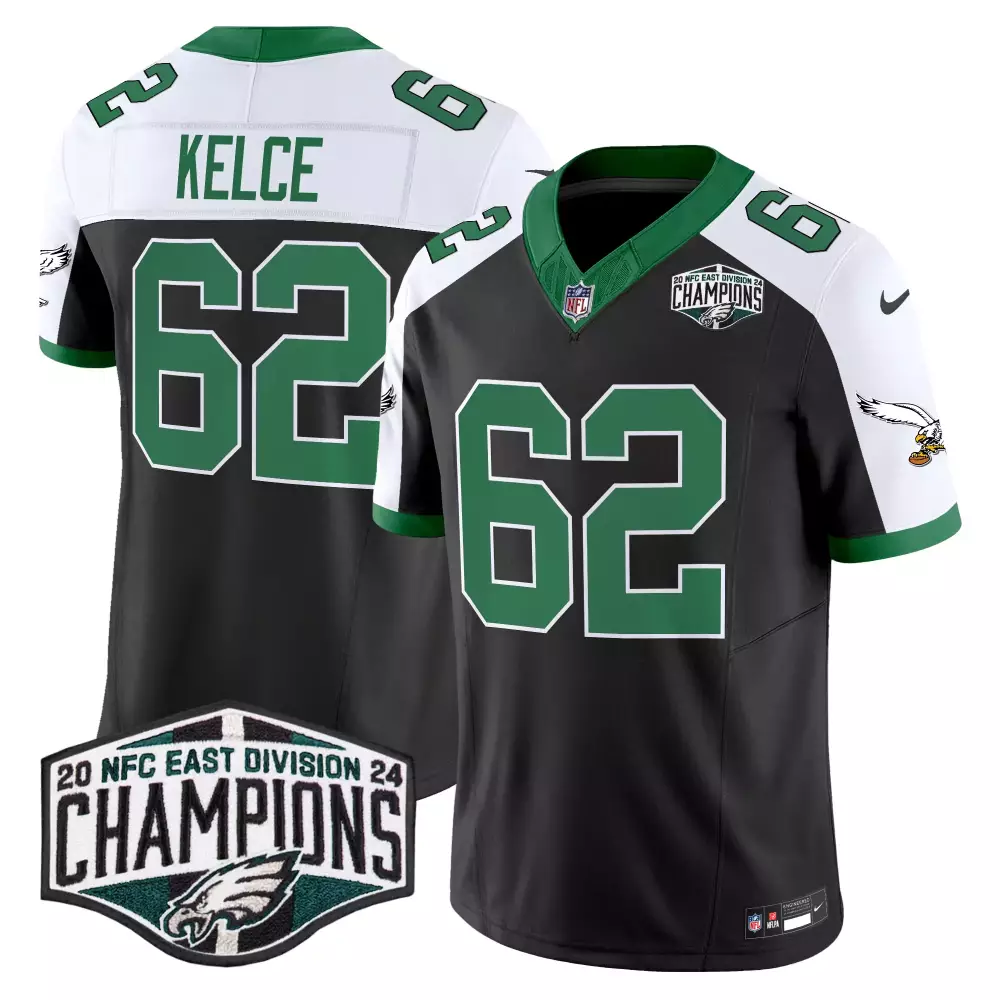 Jason Kelce Eagles 2024 NFC East Champions Vapor Jersey | Kelly Green Limited Edition | For Men, Women & Youth