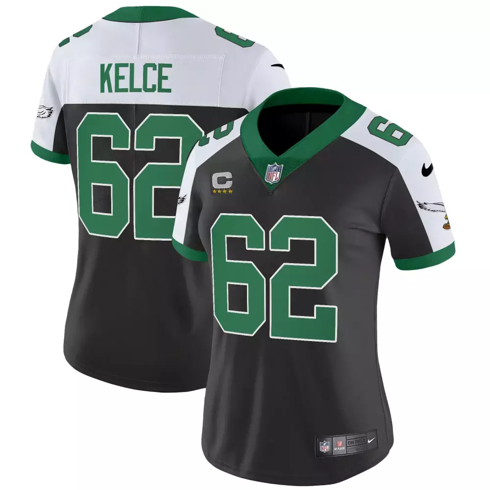 jason kelce black alternate womens philadelphia eagles kelly green vapor limited jersey v2 all stitched