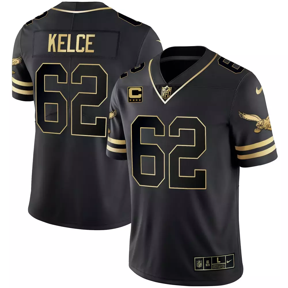 Jason Kelce Eagles Black Gold NFC East Champions Jersey | 2024 Vapor Limited Edition | For Men, Women & Youth