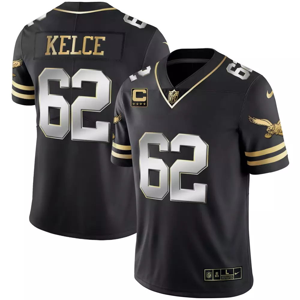 jason kelce black limited mens philadelphia eagles gold kelly vapor jersey v2 all stitched