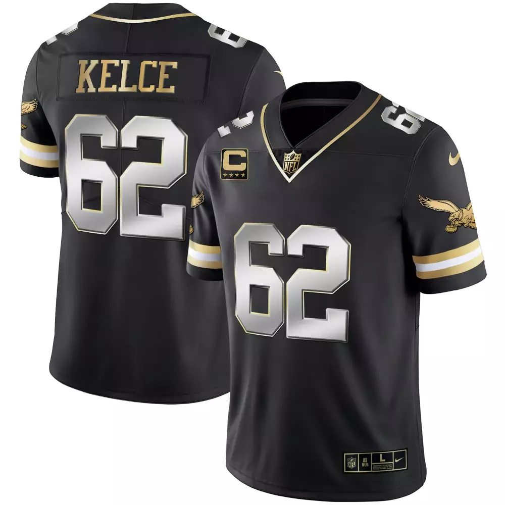 jason kelce black limited mens philadelphia eagles gold kelly vapor jersey v2 all stitched