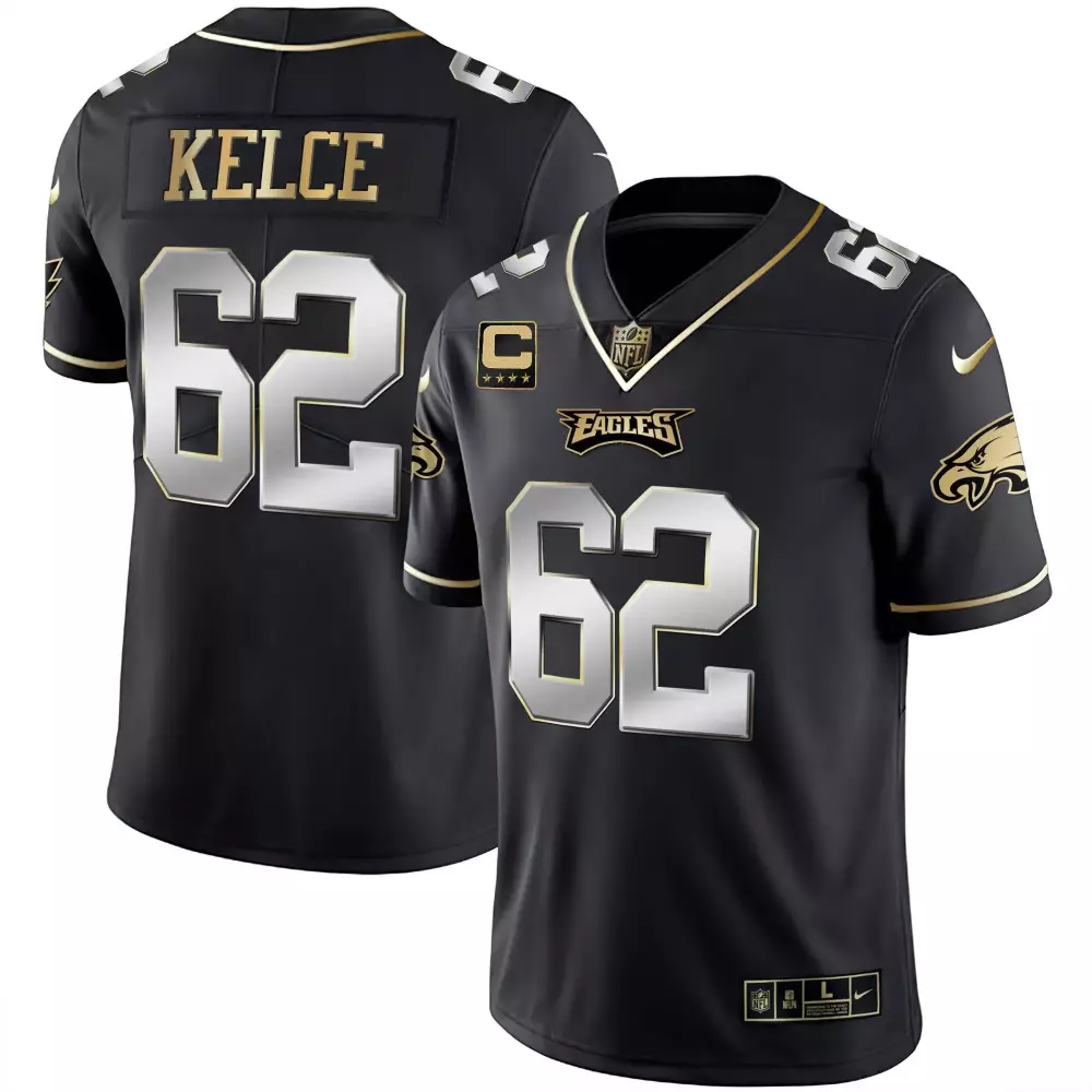 jason kelce black limited mens philadelphia eagles gold kelly vapor jersey v2 all stitched