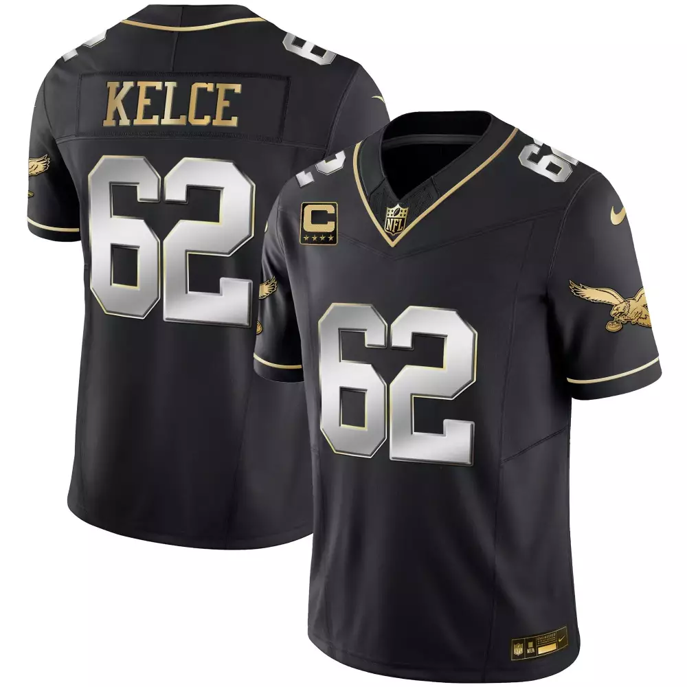 jason kelce black limited mens philadelphia eagles super bowl vapor gold jersey all stitched