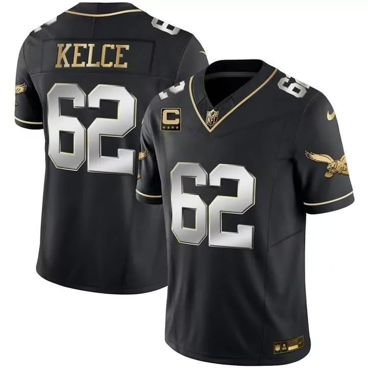 jason kelce black limited mens philadelphia eagles super bowl vapor gold jersey all stitched