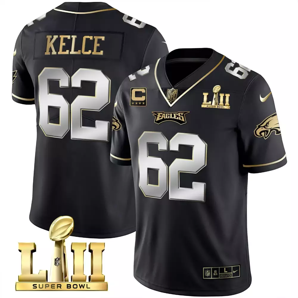 jason kelce black limited mens philadelphia eagles super bowl vapor gold jersey all stitched