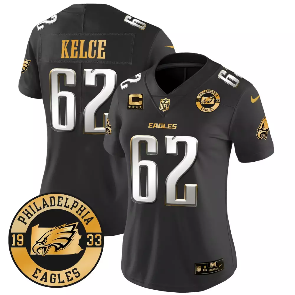 jason kelce black limited mens philadelphia eagles super bowl vapor gold jersey all stitched