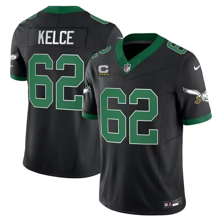 Jason Kelce Philadelphia Eagles Throwback Kelly Vapor Limited Jersey V2 | All Stitched | Fan Gear for Men, Women & Youth