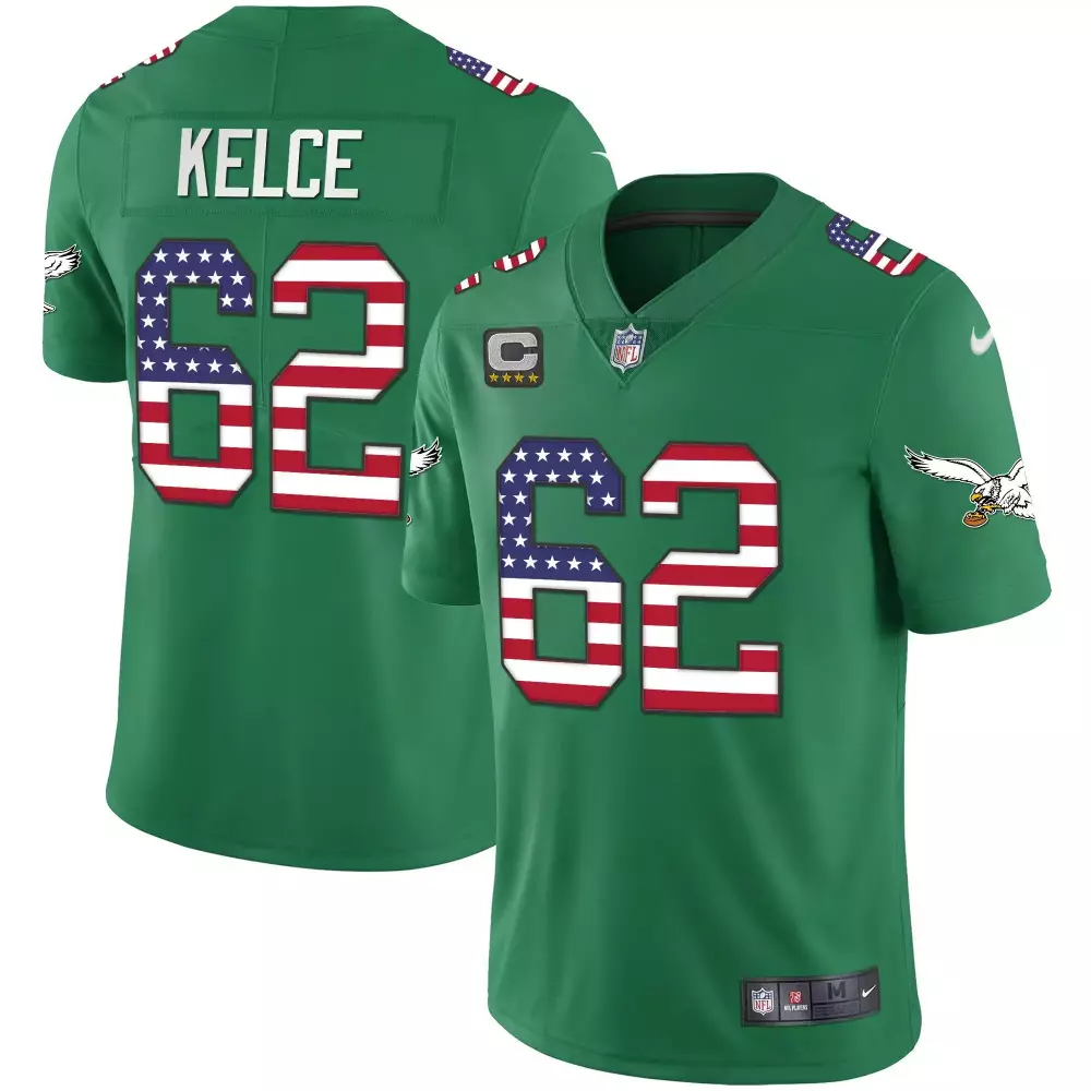 jason kelce kelly green mens philadelphia eagles jerome brown retired patch gold kelly jersey all stitched