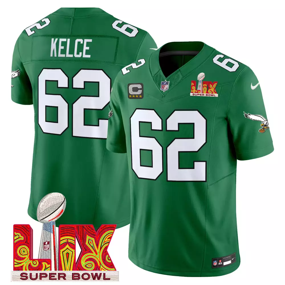 jason kelce kelly green mens philadelphia eagles jerome brown retired patch gold kelly jersey all stitched