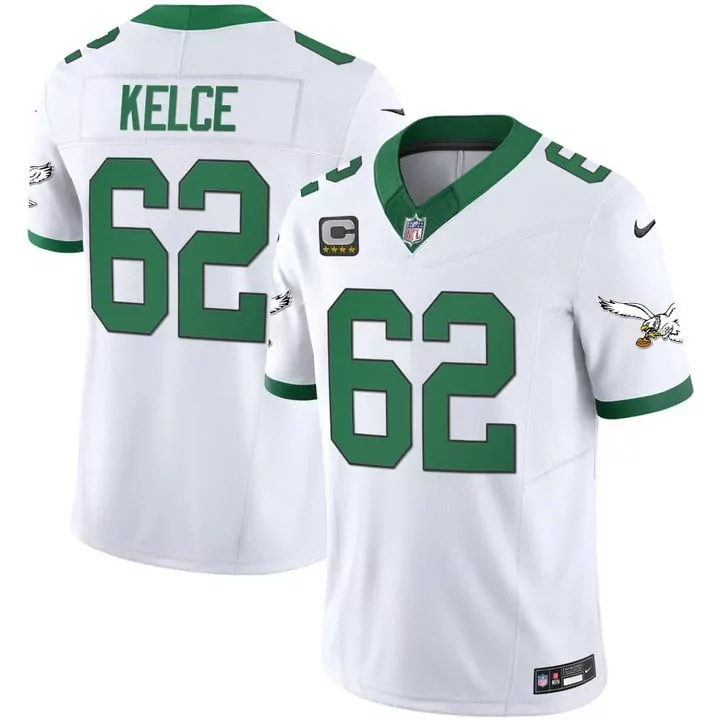 jason kelce kelly white mens philadelphia eagles kelly green vapor limited jersey v2 all stitched