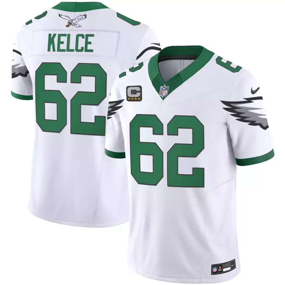jason kelce kelly white mens philadelphia eagles kelly green vapor limited jersey v2 all stitched