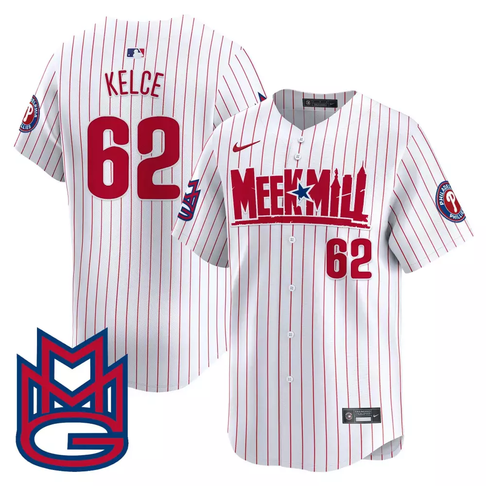 jason kelce pinstripe mens philadelphia phillies bubblegum pink vapor premier limited jersey all stitched