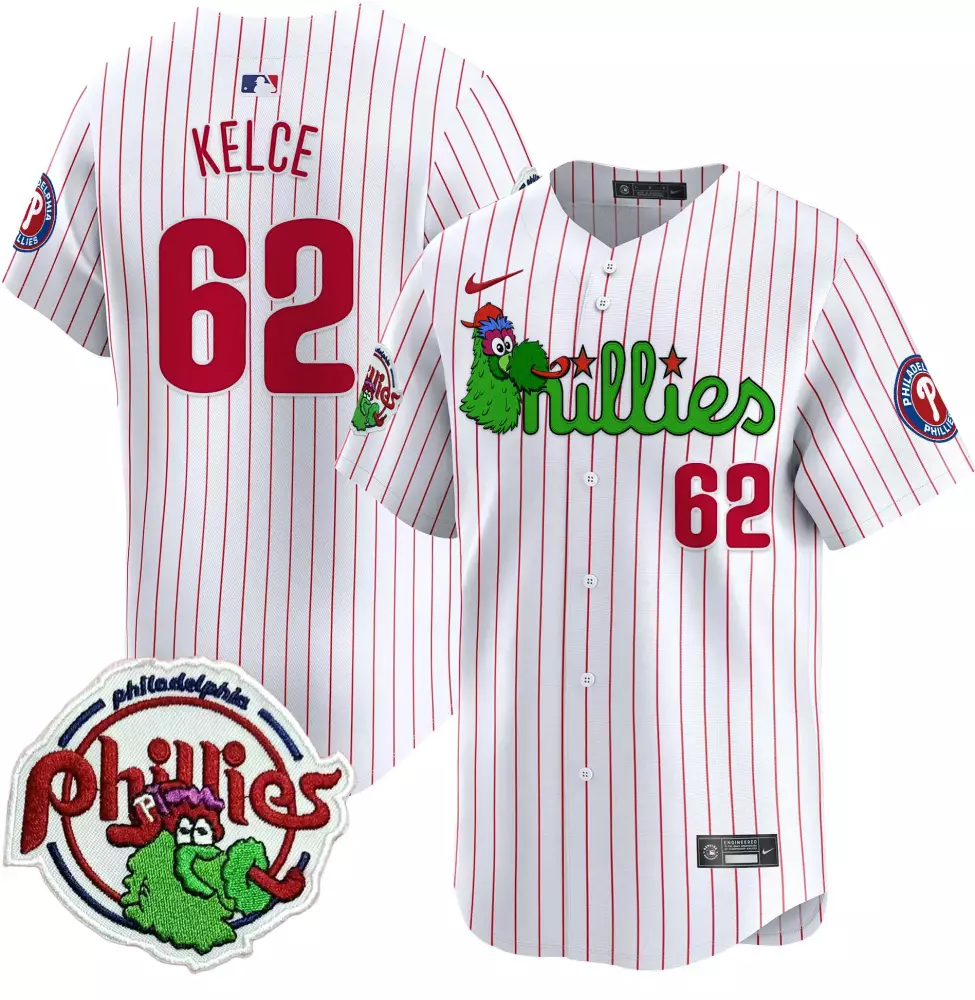 jason kelce pinstripe mens philadelphia phillies bubblegum pink vapor premier limited jersey all stitched