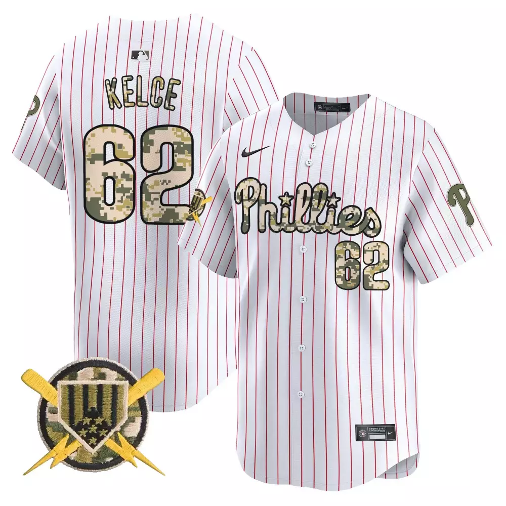 jason kelce pinstripe mens phillies armed forces day vapor premier limited jersey all stitched
